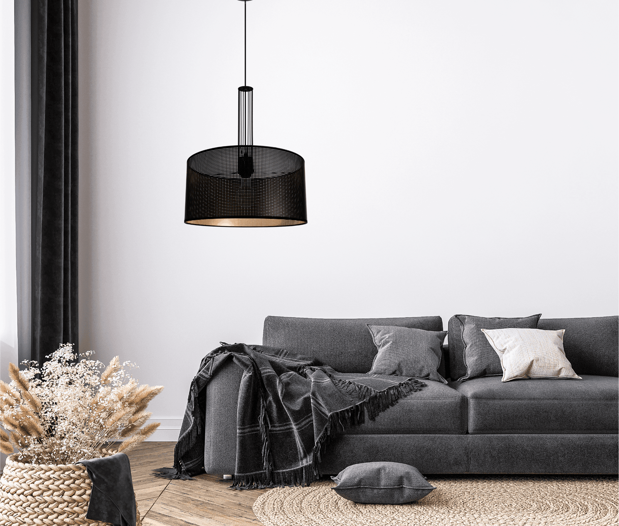 Aranżacja karnisze w salonie - przykład 1