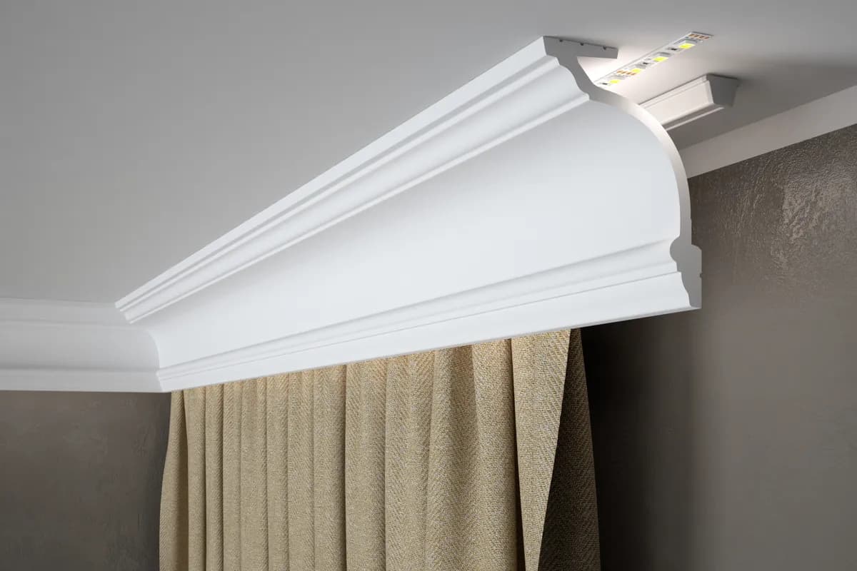 Premium maskownica karnisza MD156 o imponującym profilu 11 x 14,5 cm z LED