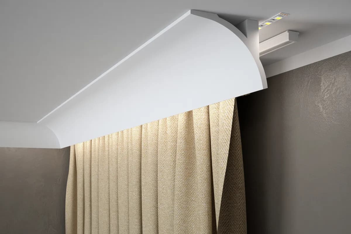 Premium maskownica karnisza QL011 o dużym profilu 12,3 x 9,5 cm do profesjonalnych instalacji
