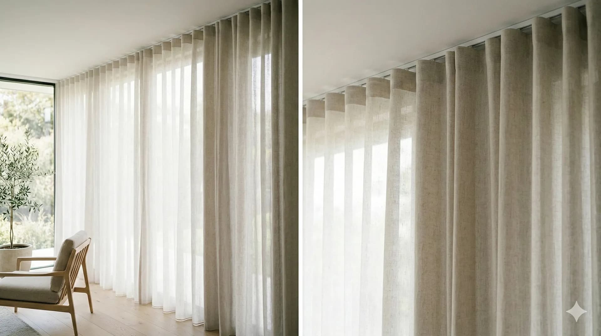 Zbliżenie na perfekcyjne fałdy systemu Wave z boku